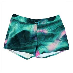 The North Face Women's XL Green Purple Tie Dye Athletic Shorts